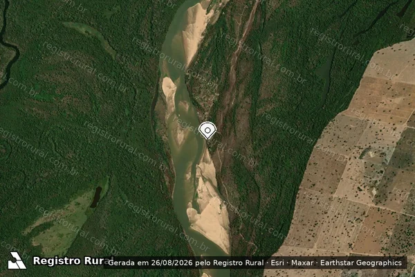 Imagem de satélite de Infração da Flora em Goiânia - GO (marcador da localização)