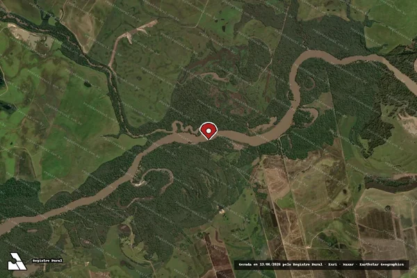 Imagem de satélite de Infração Ambiental em Formigueiro - RS (marcador da localização)
