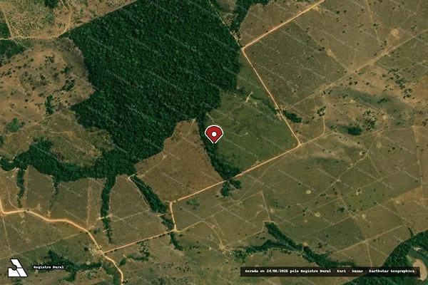 Imagem de satélite de Infração da Flora em Buritis - RO (marcador da localização)