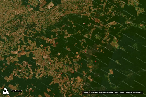 Imagem de satélite de Infração Ambiental em Marcelândia - MT