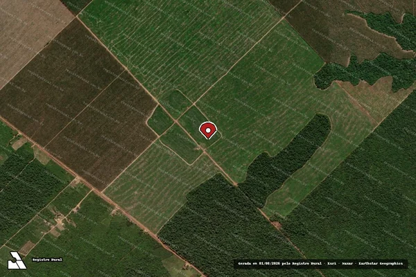 Imagem de satélite de Infração Ambiental em Barra do Corda - MA (marcador da localização)