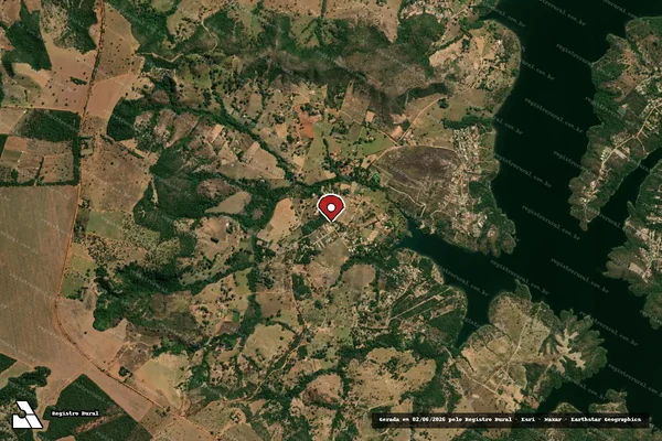 Imagem de satélite de Infração da Flora em Santo Antônio do Descoberto - GO (marcador da localização)