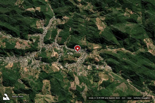 Imagem de satélite de Infração Ambiental em Santa Teresa - ES (marcador da localização)