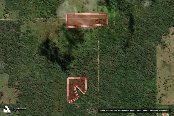 Imagem de satélite de Infração Ambiental em Corumbá - MS