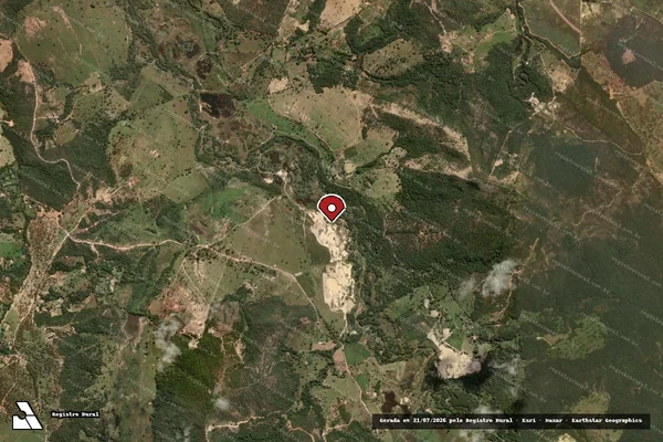 Imagem de satélite de Infração Ambiental em Fortuna de Minas - MG (marcador da localização)