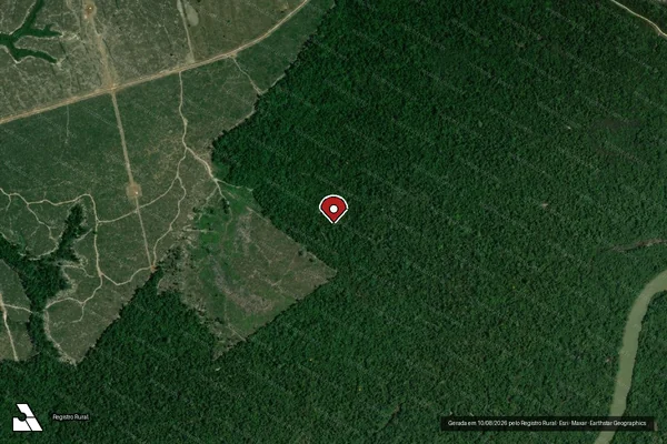 Imagem de satélite de Infração da Flora em Goianésia do Pará - PA (marcador da localização)
