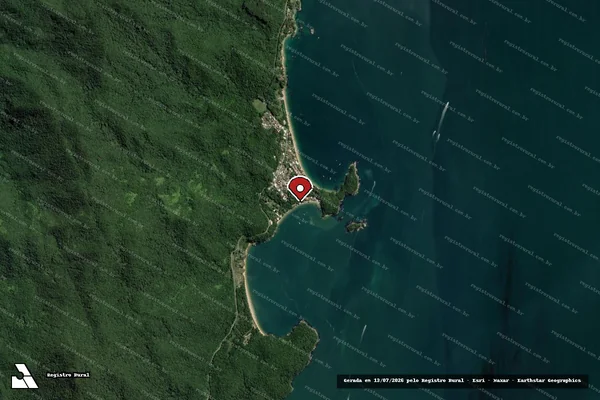 Imagem de satélite de Infração Ambiental em Governador Celso Ramos - SC (marcador da localização)