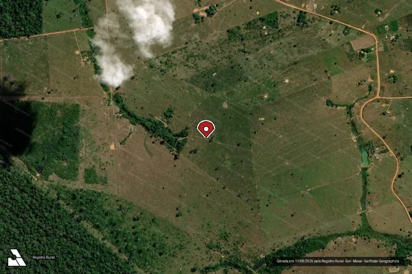 Imagem de satélite de Desmatamento em Porto Acre - AC (marcador da localização)