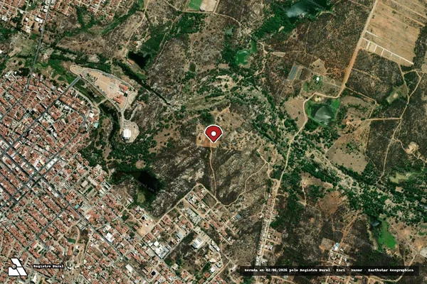 Imagem de satélite de Infração Ambiental em Caicó - RN (marcador da localização)
