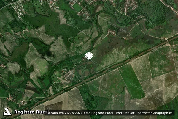 Imagem de satélite de Infração Ambiental em Rio Tinto - PB (marcador da localização)
