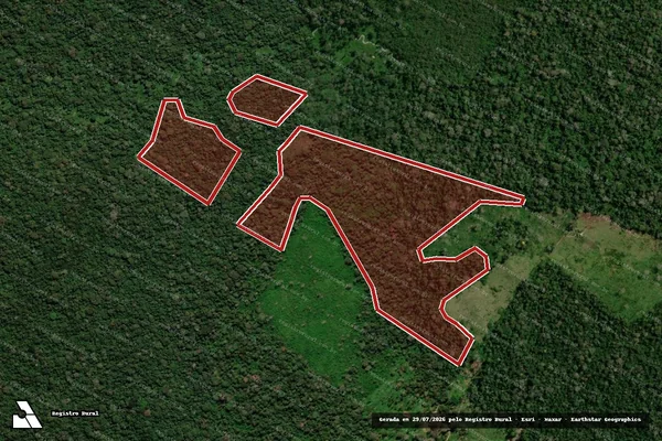 Imagem de satélite — Embargo Ambiental — Manoel Urbano/AC