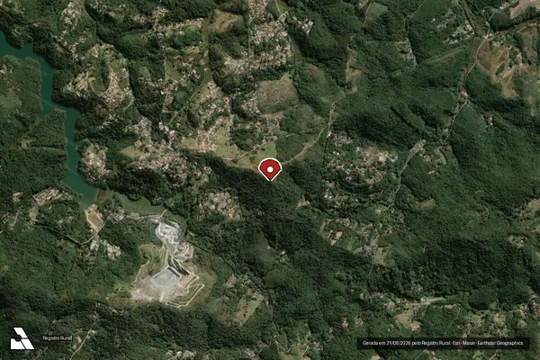 Imagem de satélite de Infração Ambiental em São Paulo - SP (marcador da localização)
