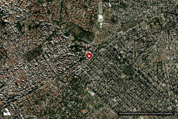 Imagem de satélite de Infração Ambiental em São Paulo - SP (marcador da localização)
