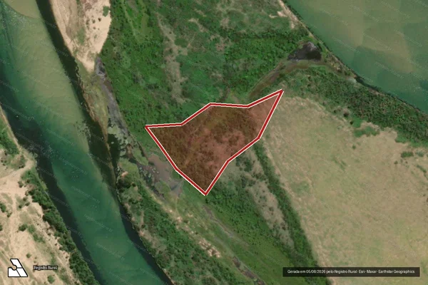 Imagem de satélite — Embargo IBAMA — Infração da Flora - Porto da Folha/SE