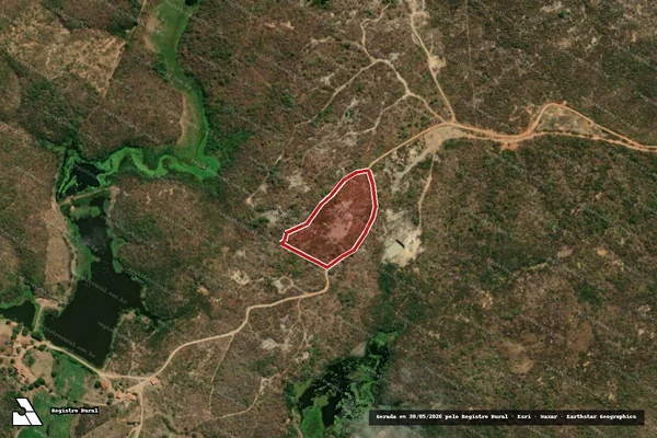Imagem de satélite — Embargo IBAMA — Infração Ambiental - Acopiara/CE