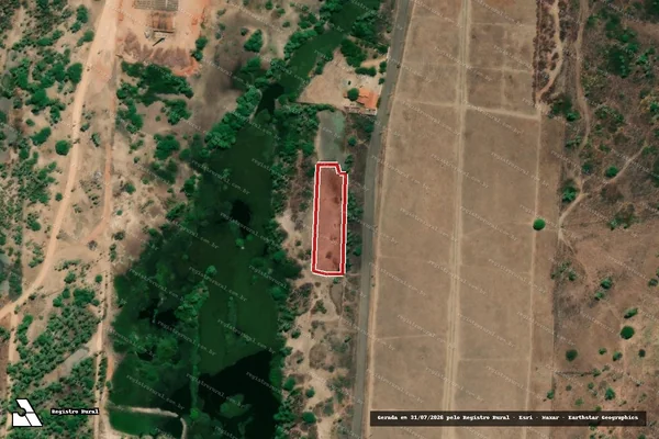 Imagem de satélite — Embargo IBAMA — Infração Ambiental — Russas/CE
