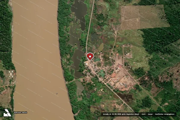 Imagem de satélite — Embargo IBAMA — Infração Ambiental - Nova Mamoré/RO