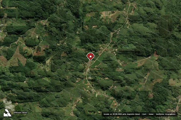 Imagem de satélite de Infração Ambiental em Luiz Alves - SC (marcador da localização)