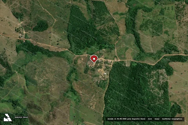 Imagem de satélite de Infração da Flora em Pacajá - PA (marcador da localização)