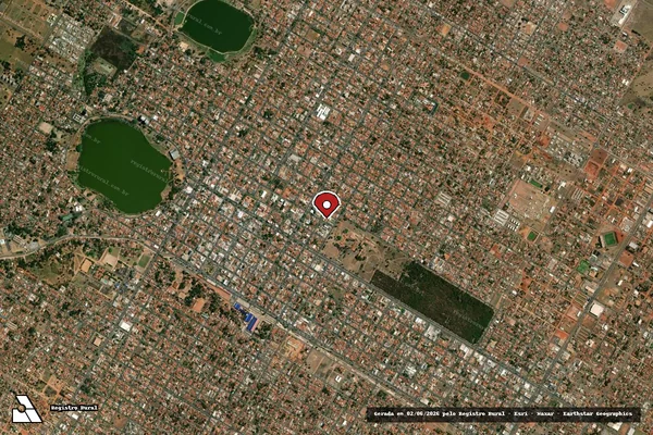 Imagem de satélite — Embargo IBAMA — Infração Ambiental - Três Lagoas/MS