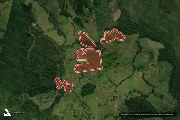 Imagem de satélite de Infração Ambiental em Nova Mamoré - RO