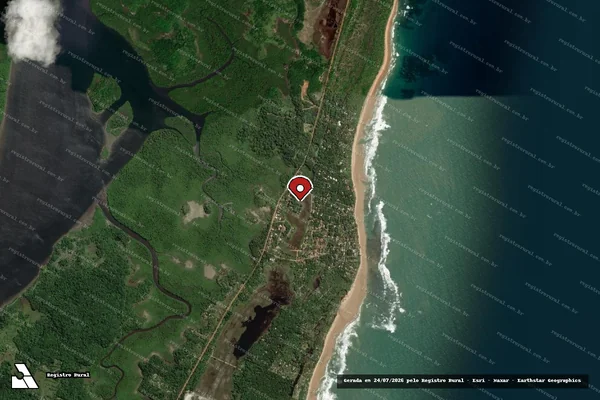 Imagem de satélite — Embargo IBAMA — Infração Ambiental - Maraú/BA