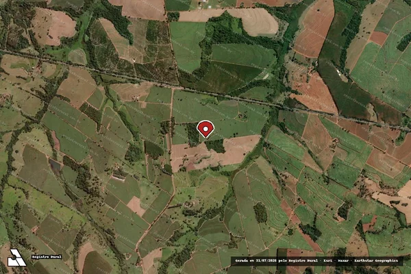 Imagem de satélite de Infração Ambiental em Monte Aprazível - SP (marcador da localização)