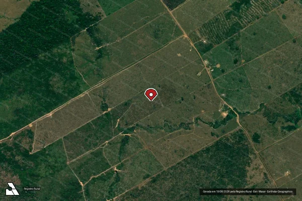 Imagem de satélite de Infração da Flora em Lábrea - AM (marcador da localização)