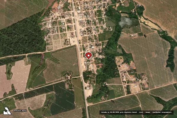 Imagem de satélite de Infração Ambiental em Novo Progresso - PA (marcador da localização)