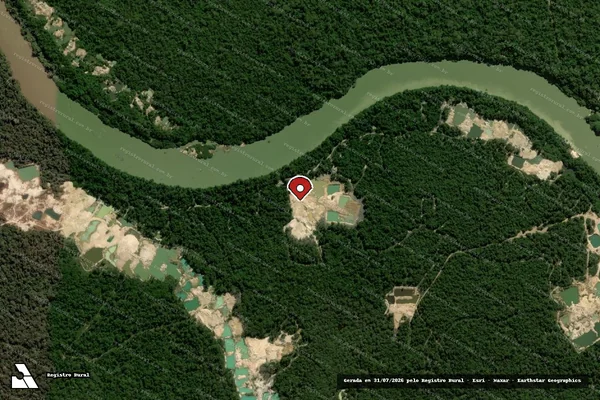 Imagem de satélite de Infração de Licenciamento(Não Classificada-Móvel) em Nova Guarita - MT (marcador da localização)