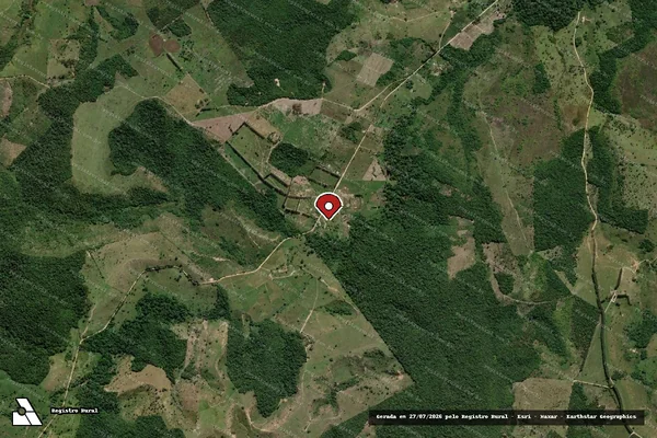 Imagem de satélite de Infração Ambiental em Canavieiras - BA (marcador da localização)