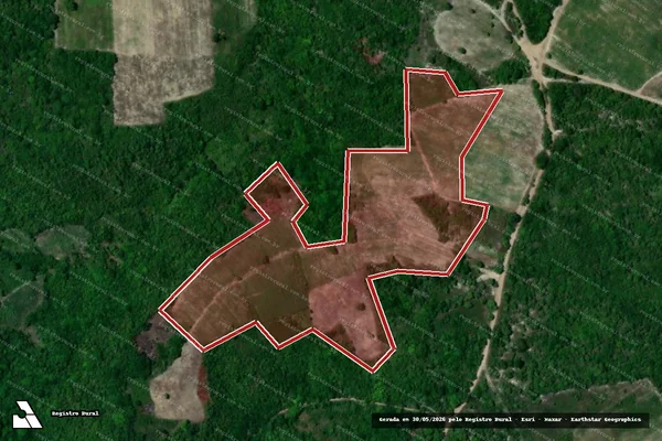Imagem de satélite de Infração Ambiental em Baía da Traição - PB