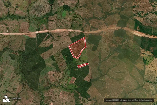 Imagem de satélite — Embargo IBAMA — Infração da Flora - Crixás/GO