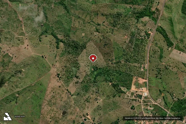Imagem de satélite de Infração da Flora em Sítio Novo do Tocantins - TO (marcador da localização)