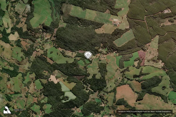 Imagem de satélite de Infração Ambiental em Campos Novos - SC (marcador da localização)