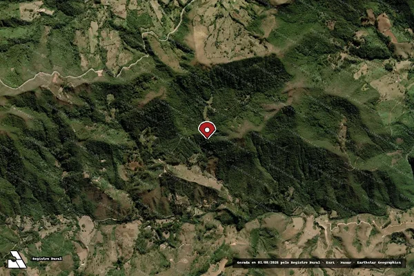 Imagem de satélite de Infração Ambiental em Itamonte - MG (marcador da localização)