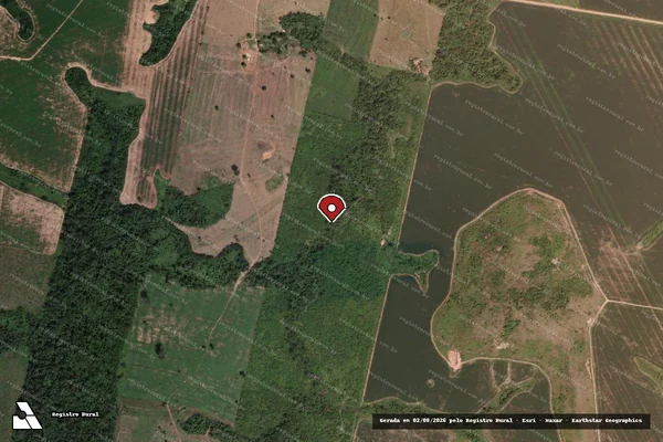 Imagem de satélite de Infração Ambiental em Novo Progresso - PA (marcador da localização)