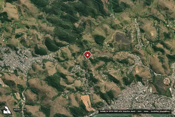 Imagem de satélite de Infração Ambiental em Volta Redonda - RJ (marcador da localização)