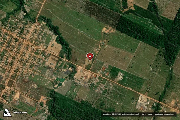 Imagem de satélite de Infração da Flora em Candeias do Jamari - RO (marcador da localização)