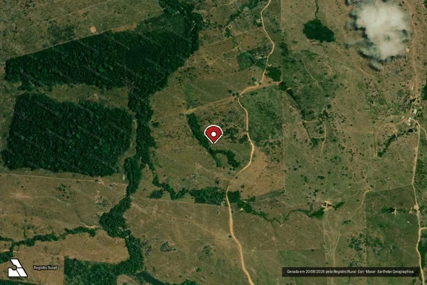 Imagem de satélite de Infração Ambiental em Campo Novo de Rondônia - RO (marcador da localização)