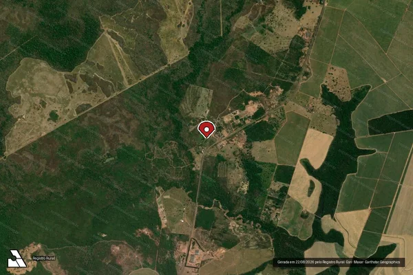 Imagem de satélite de Infração Ambiental em Nova Olímpia - MT (marcador da localização)