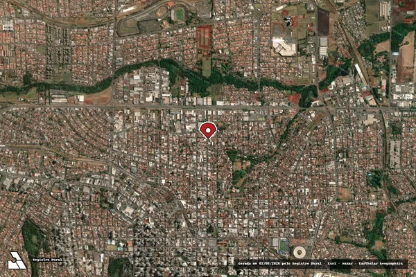 Imagem de satélite de Infração Ambiental em Londrina - PR (marcador da localização)