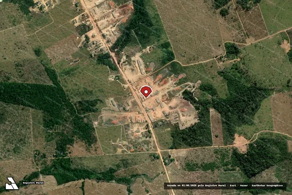 Imagem de satélite de Infração Ambiental em Colniza - MT (marcador da localização)