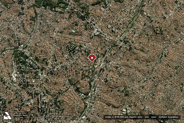 Imagem de satélite de Infração Ambiental em São Paulo - SP (marcador da localização)