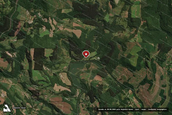 Imagem de satélite de Infração Ambiental em Irani - SC (marcador da localização)
