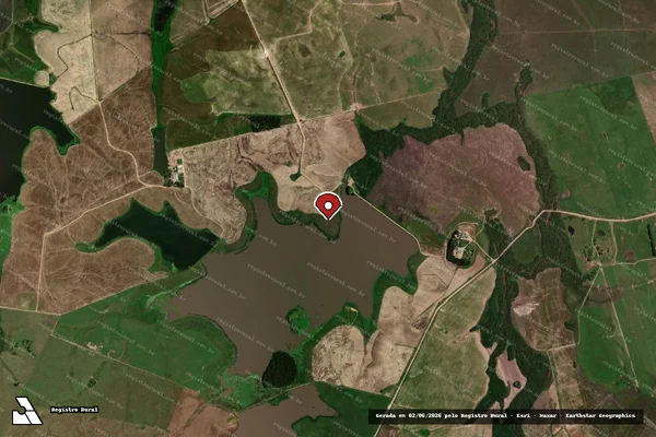 Imagem de satélite de Infração Ambiental em Dom Pedrito - RS (marcador da localização)