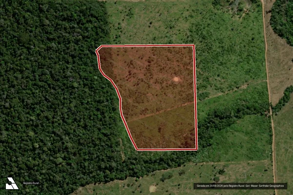 Imagem de satélite — Embargo IBAMA — Infração Ambiental - Monte Negro/RO