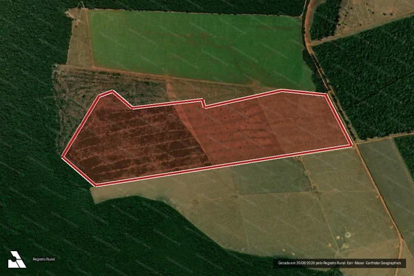 Imagem de satélite — Embargo IBAMA — Infração da Fauna - Marcelândia/MT