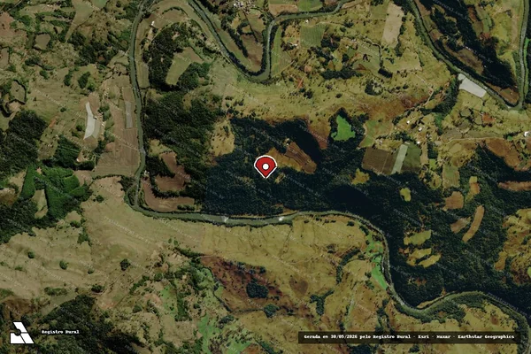Imagem de satélite de Infração da Flora em Bom Jardim da Serra - SC (marcador da localização)