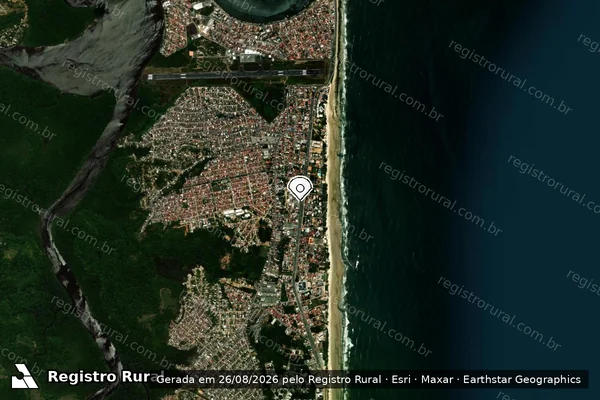 Imagem de satélite de Comércio Ilegal de Madeira em Ilhéus - BA (marcador da localização)